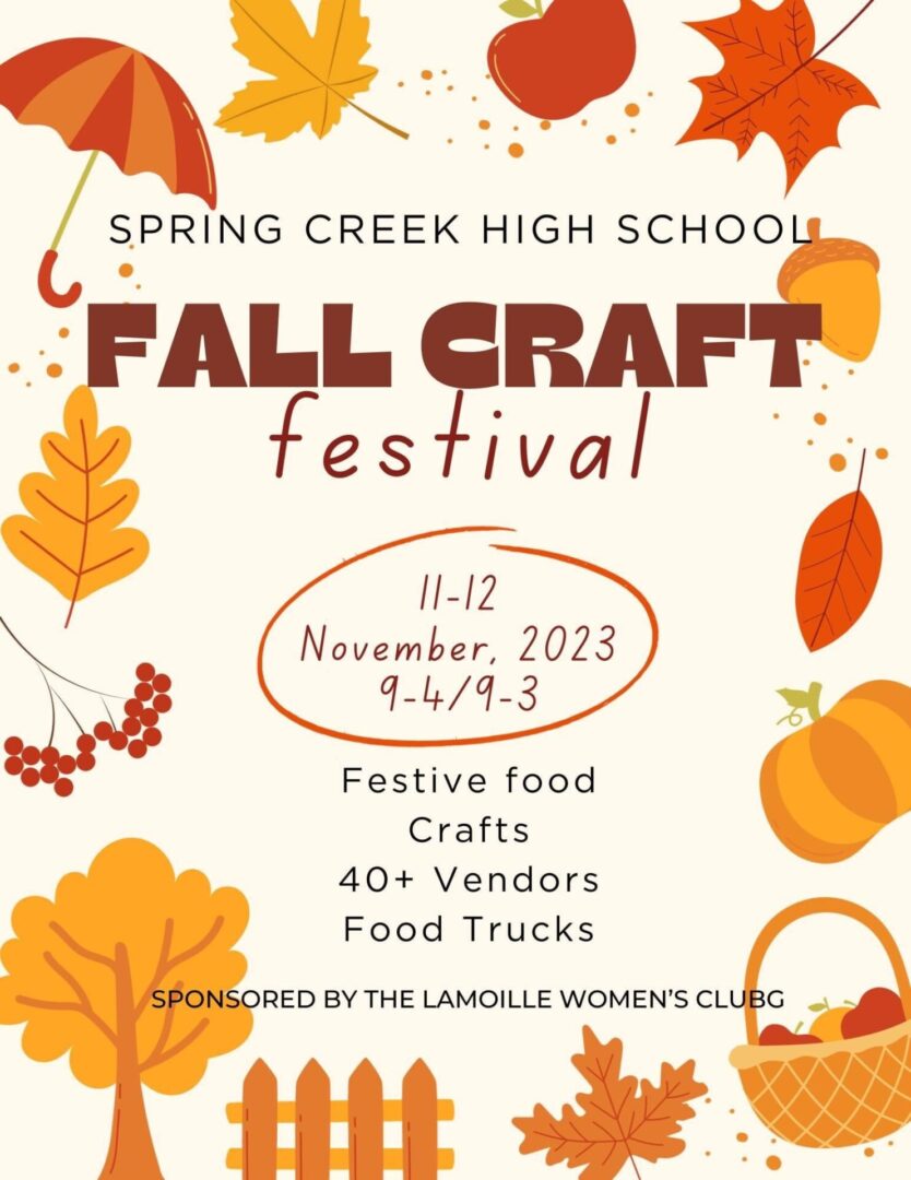 A poster for the fall craft festival.