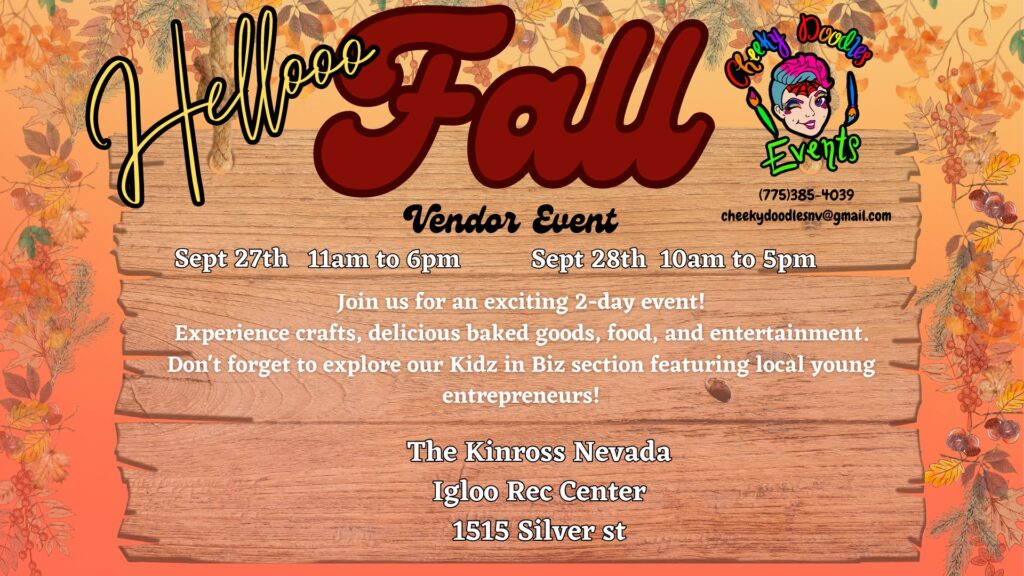 A vendor event with an advertisement for the fall festival.